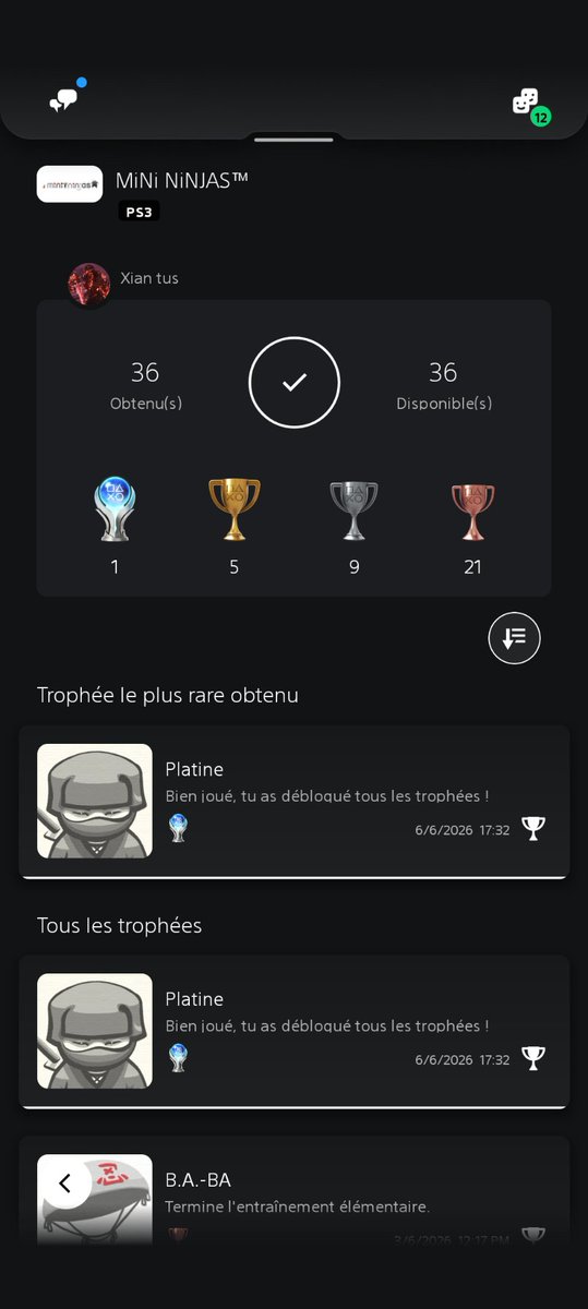 Xiantuss's tweet photo. 180 ème platine 🏆 
Mini ninjas (PS3)

Un plaisir d'avoir jouer et platine ce petit jeu de mon enfance, toujours aussi beau, amusant et drôle.
Platine vraiment pas compliqué suffit seulement de faire le 100% et terminer en difficile et quelques actions spécifiques https://t.co/friVJVvIGL