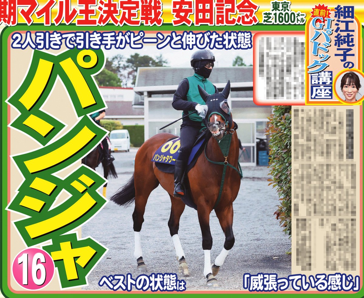本日のサンスポ 競馬面は ◤◢◤◢◤◢◤ きょう安田記念