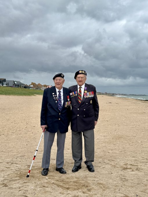 Rainmaker1973's tweet photo. The Formidable Two, Normandy Veterans at Colleville-sur-Mer for the 82nd anniversay of D-Day.

100 year old Ken Hay and Henry Rice. https://t.co/HPuRYk8pHV