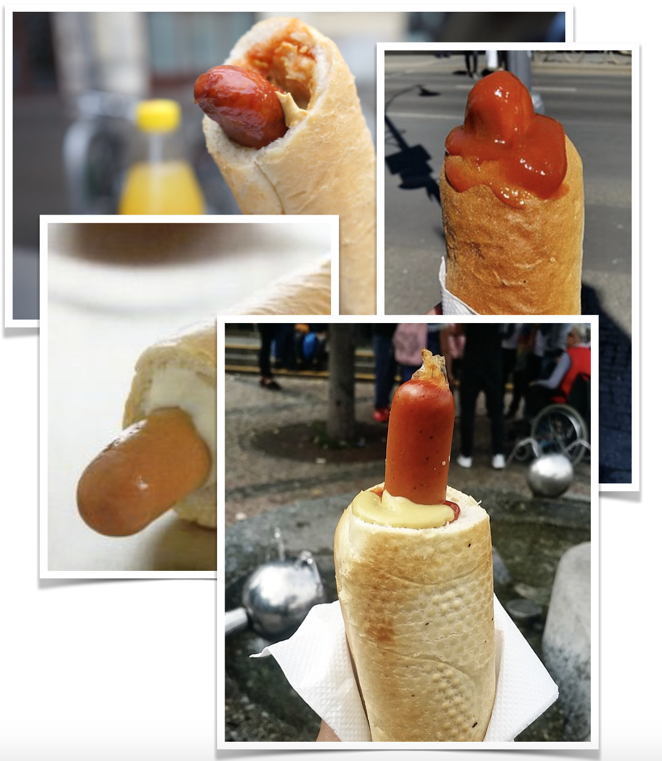 blockofwoods's tweet photo. @scs_real Polish/Hungarian Hotdog is a strange one, the inner bread is removed via a spike, everything is added then the hotdog added last.

No bread cutting needed and less mess when eating. https://t.co/ZZ6Ynsv3Nq