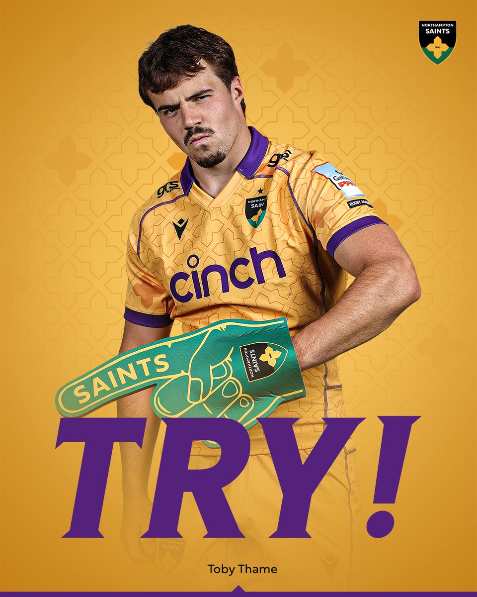 SaintsRugby's tweet photo. 6️⃣1️⃣ Outstanding.

Thame spots the space and executes his grubber perfectly, regathering for our BP try 👞

🃏 24-24 😇 https://t.co/uLsUlGOyiz