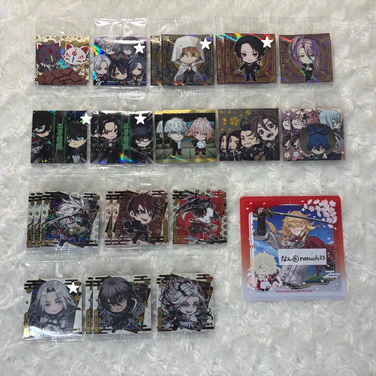 naruch33's tweet photo. ꒰ 交換 ꒱
刀剣乱舞 ウエハース にふぉるめーしょん にふぉふめ ステッカー

譲⌇画像①~③
求⌇画像④優先度Z順

▫️初回様litlink必読
▫️郵送希望2:2~

★は則宗との交換、Nのみの交換は優先度低め。お気軽にお声掛けください🪭🎀 https://t.co/zL01g4gN9e