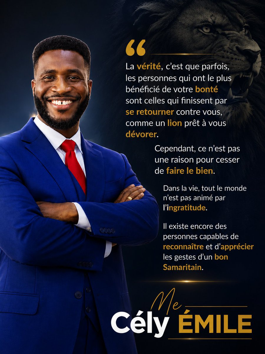 EmileCely48959's tweet photo. Faire le bien n’est jamais une erreur, même lorsque l’ingratitude se manifeste. Continuez à semer le bien autour de vous ; les personnes de valeur sauront toujours reconnaître la sincérité de vos actions.

Me Cély Émile https://t.co/v5uoS5IxJL