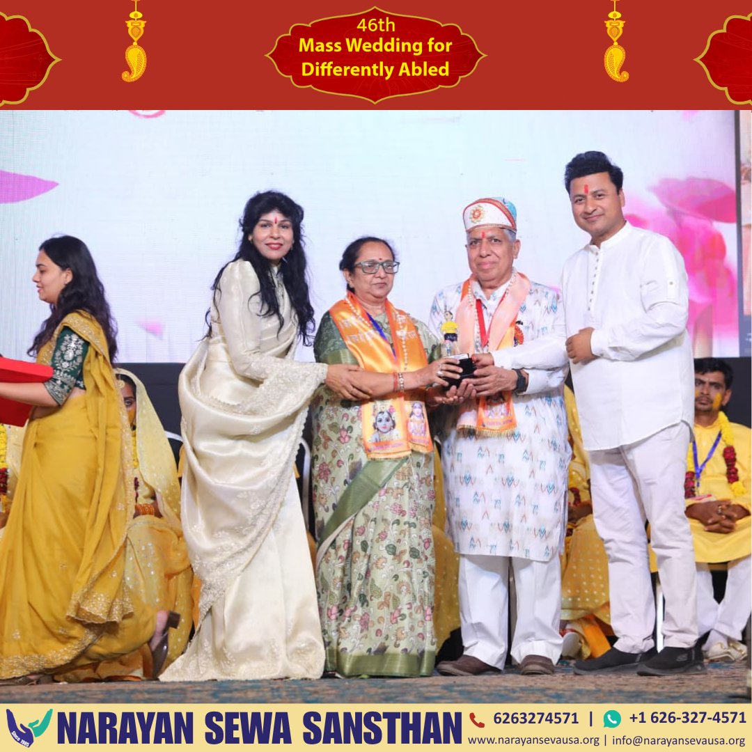 narayansevaINC's tweet photo. Honoring the generous supporters who helped make the 46th Mass Wedding Ceremony for Differently-Abled &amp; Underprivileged Couples in Delhi possible 
#DivyangVivah2026 #NarayanSevaSansthan #MassWedding #DelhiEvent #HumanityFirst https://t.co/hElYt0MK77