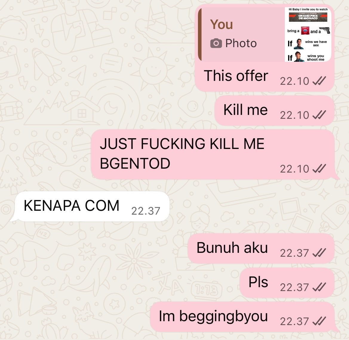 ftourth's tweet photo. How i text my bf after qualify https://t.co/EalrYMyku2