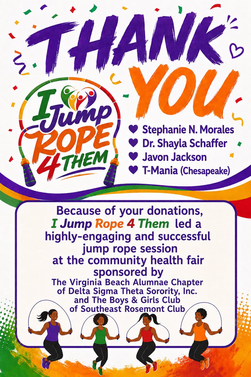 ijumprope4them's tweet photo. THANK YOU! 💜💛❤️💚🧡 https://t.co/tGNRHksuQE