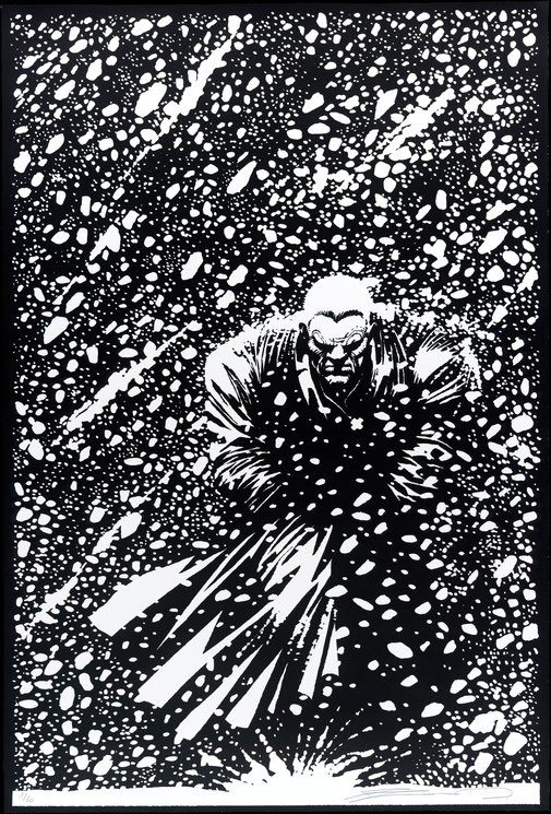 Southern_Inks's tweet photo. My son is getting into comics again, he’s 14, & on a trip to the comic book store the other day he legitimately said he thought Frank Miller wasn’t as good as Rob Liefeld. The rest of the car ride was a teaching moment on the difference between producing: Batman The Dark Knight Returns, THE defining Daredevil run, Daredevil Born Again, Daredevil Man Without Fear, Ronin, Sin City, 300, & on & what Liefeld has brought to comics. Miller may have fallen off as an artist in his 80’s, but his writing in his prime was untouchable, & with Sin City, he did a great thing all artists need to do- he figured out his strengths & weaknesses & played to his strengths producing work like Marv in the snow or Hartigan in his cell. The subtlety of taking the Romita Kingpin & in the simple act of him lighting his cigarette turning him into a Frank Miller character is genius storytelling.