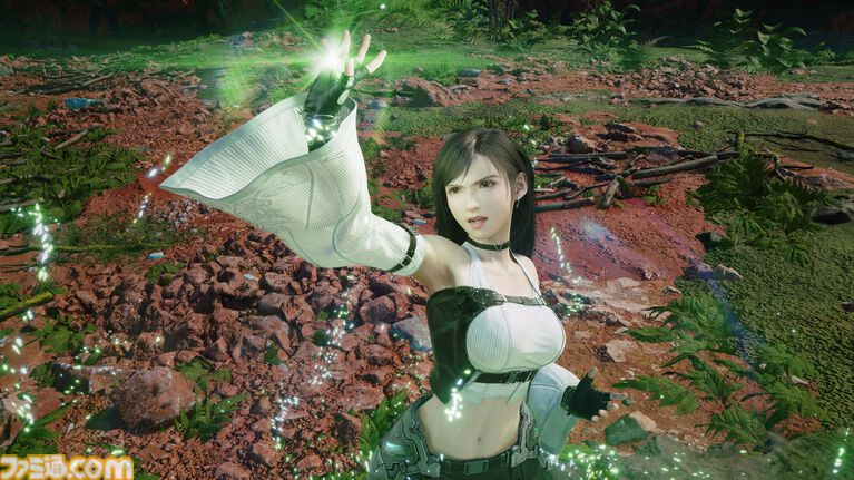 aitaikimochi's tweet photo. In the FF7 Revelation Famitsu interview with Hamaguchi, he explains that the Nomura is the one who supervises the outfits for the F.I.T. system. The design direction depends on the character, and each character is unique.

They also said that outfits can be applied cosmetically too, similar to FFXIV glamour I suppose, so you can still have the look of another outfit while having abilities of your actual equipped outfit.