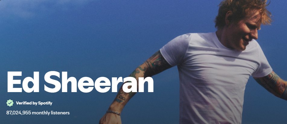 VCM1234's tweet photo. Ed Sheeran has once again surpassed 87 Million Monthly Listeners, and currently #15 in the World.  
#Sheerios don't forget listen to Ed at least once in a 28-day window to be counted towards his Monthly Listeners🩷 https://t.co/FKkOp0cHuP