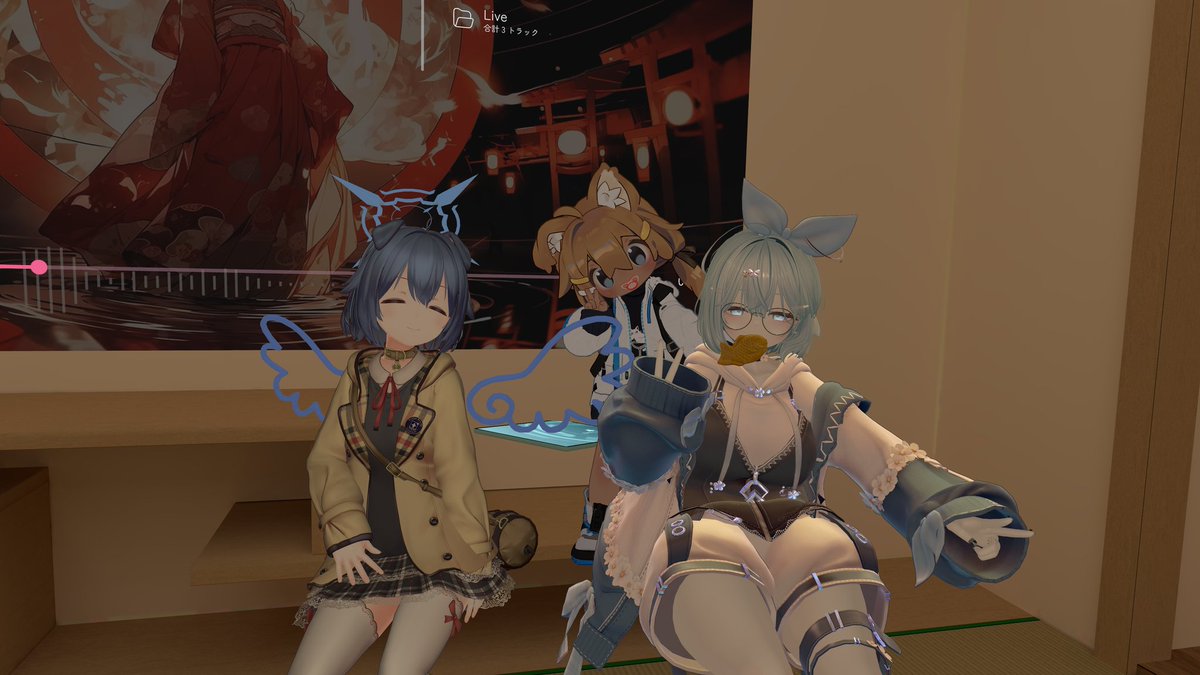 Debu_VR's tweet photo. バーチャルデスクトップ初めて使って…PCVRになってみました…💦
画質を最大まで下げて、やっと動けるって感じです💦
Quest単騎の時より画質が悪くなるという本末転倒で…💦
それでも皆さんのアバターとギミックが見えたり聞こえるようになるというのは素晴らしいですね…！！ https://t.co/XPwI91wxy0