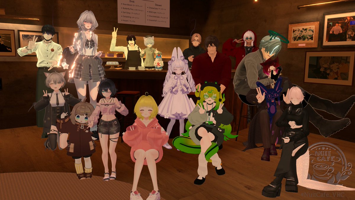 link_to1's tweet photo. 本日は #NuitCafe_VRC にもお邪魔してきた〜〜
居酒屋？いえいえゆったりしたカフェです☕️ https://t.co/Pu0ZNf9jlo