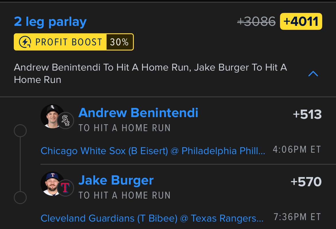 Bigbetsbrand123's tweet photo. Dinger Parlay

Good Luck If Tailing🍀 https://t.co/MOxl30gyGs