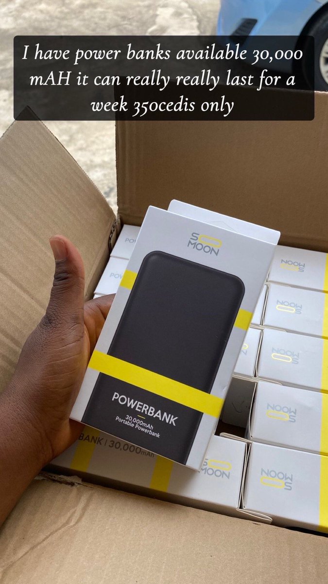 stepphhyy_'s tweet photo. Hi guys, 
I have Mifi and power banks (30,000 mAH) available.
350 cedis each 

Dm me or text me on WhatsApp 0201348832 https://t.co/jjMsowDFoV