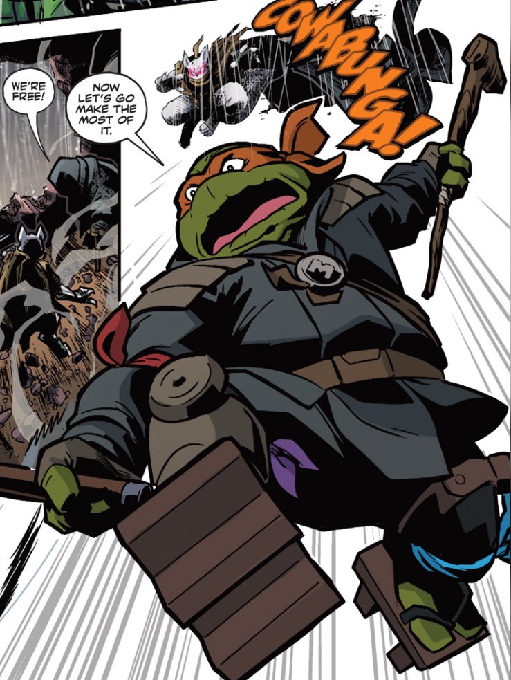SailorLuney's tweet photo. Last Ronin is set in its own continuity but it’s shown that it’s possible for TLR to happen to any version of The Turtles

This implies that baby Michealangelo will one day watch his brothers die https://t.co/79xoQOFVwX