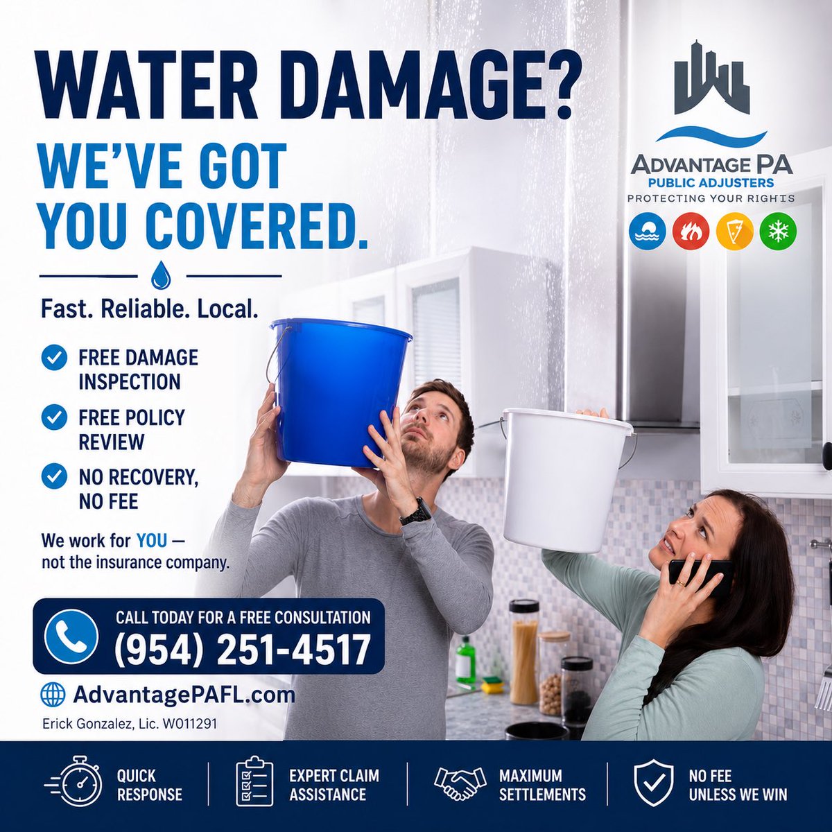 advantagepafl's tweet photo. 💦 Water Damage in Your Home?

Don’t let a small leak turn into a costly repair. We work for YOU — not the insurance company.

✔ Free Damage Inspection
✔ Free Policy Review
✔ No Recovery, No Fee

Let us help you get the compensation you deserve.

https://t.co/Ycgb9vxMAD https://t.co/tOfAV1AUmu