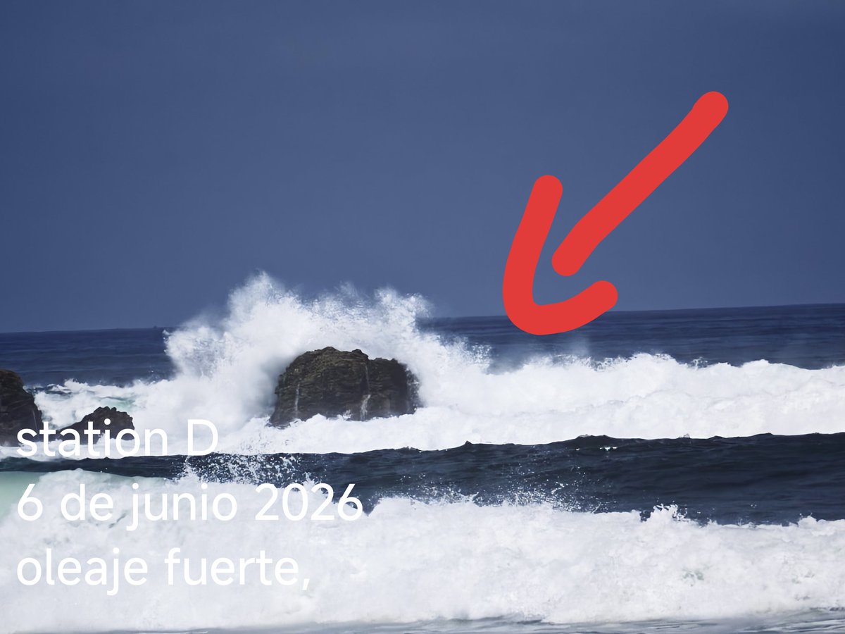 FranklinOrmaza1's tweet photo. Station D reports
6 June, 11:40
high wave trend arriving coastal of Ecuador.
waves up to 4m high will be arriving soon. 
High energy on the breaking zone
@espol @fimcmespol 
@radiocentroec @PesqueriaEc @negro475 
So, trade  winds intense, this will affect energy transference. https://t.co/DDABaZguA0