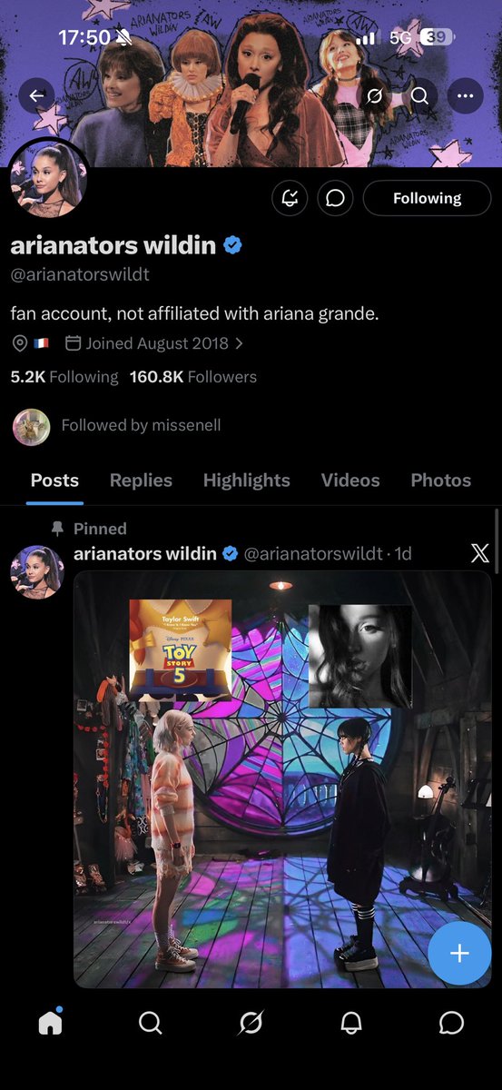 sophhcate's tweet photo. @arianatorswildt @missenell my favourite song is either thinking bout you or off the table <3 https://t.co/kJEEOSFaVG