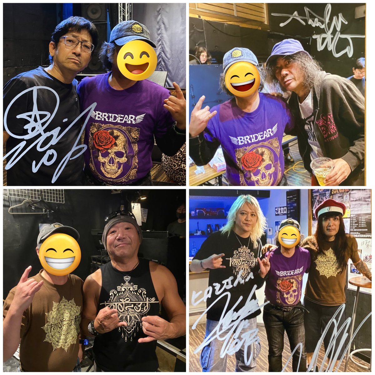Hiroshi2k0714's tweet photo. We are #ねぱーるず !
#NOV(#VOLCANO)
#KENTARO(#UNCHAINED)
#横関敦
#山下昌良(#LOUDNESS,#ATF)
#HIMAWARI(#DUSTAR3)
✨独り言✨
流石に山下さんとはBRIDEARのTシャツでツーショットをお願いする勇気はありませんでした😅で、あらためて後日、撮影したものです。でも、7/28には対バンするんで・・・😅
どんだけBRIDEARをあちこちアピールしたんだ?
SUPERBLOODの次は、ねぱーるず?
冗談です😅