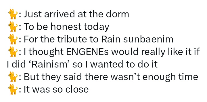 wonwonjpg's tweet photo. jw wanted to perform rainism, it was literally biggest chance to promote him and enha, jw rainism performance is one of the most iconic and went viral many times even rain himself praised his skill but once again belift lab proves that they don't give shits about him at all😭 https://t.co/Hw4aRJxKB3