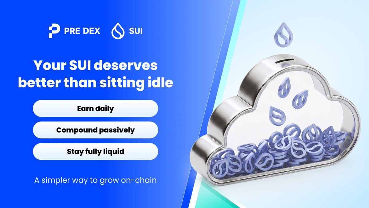 predex99's tweet photo. Your SUI deserves better than sitting idle 👀

- Earn daily
- Compound passively
- Stay fully liquid

A simpler way to grow on-chain🚀

#PREDex #SUI #DeFi #Crypto https://t.co/bYPzHHd4th