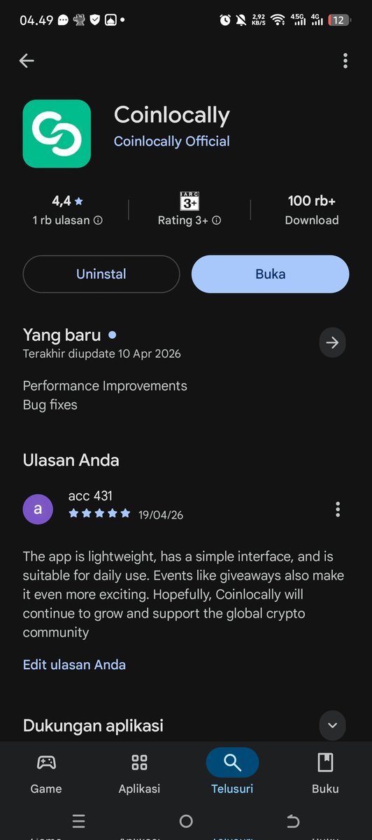 vulxar's tweet photo. @coinlocallyclyc The app is lightweight, has a simple interface, and is suitable for daily use. Events like giveaways also make it even more exciting. Hopefull

@DIFA149 @txtfromjeo @najaemti @CryptoAngel18 @ZondiakP @lessseooo @ricmuh @crypto_melisa @crypto_melisa @PaulinePark_  @auroradumdei909 https://t.co/Szq5y1ZH38
