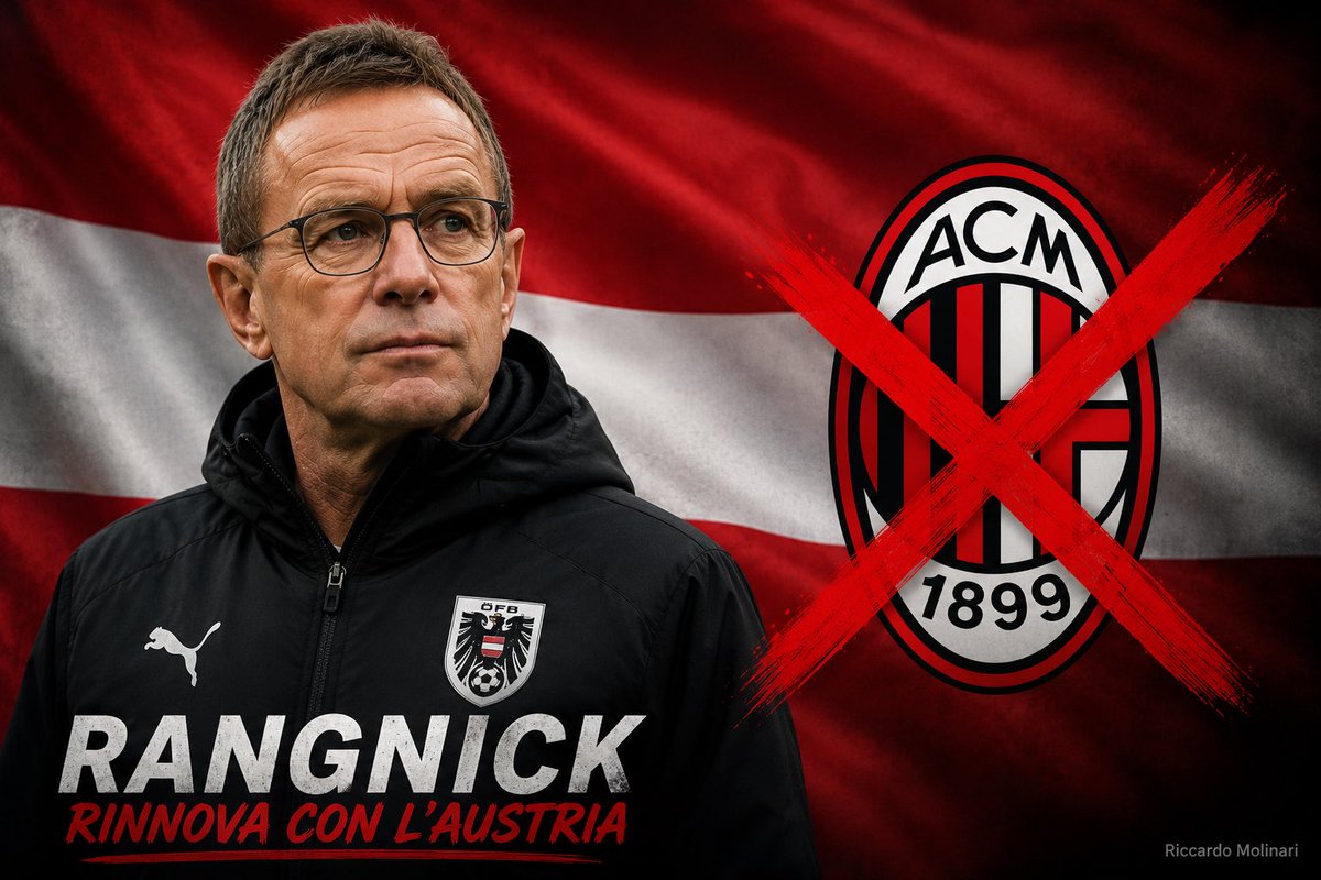 Rik_Molinari's tweet photo. Da quel che mi risulta, ad oggi, l’incontro tra Rangnick e la nazionale austriaca è stato positivo ✅ Si va verso il rinnovo.

Il Milan si allontana, Cardinale ha ancora qualche giorno per convincere il tedesco. https://t.co/H1UUZgMl21
