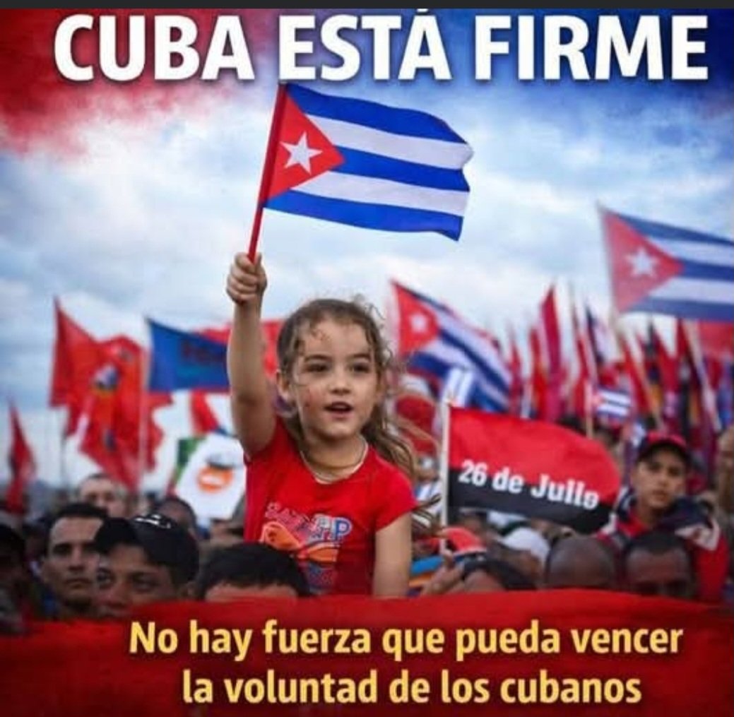 JVerdecia24331's tweet photo. #CubaEstáFirme , es la voluntad del pueblo cubano, ante el incremento de la agresión del Presidente de los Estados Unidos contra #Cuba. #LatirAvileño #SinPerderUnDía #LatiendoConFidel
@AlfreMene37409
@DiazCanelB
@DrRobertoMOjeda
@PartidoPCC https://t.co/w0j96qm9Gi