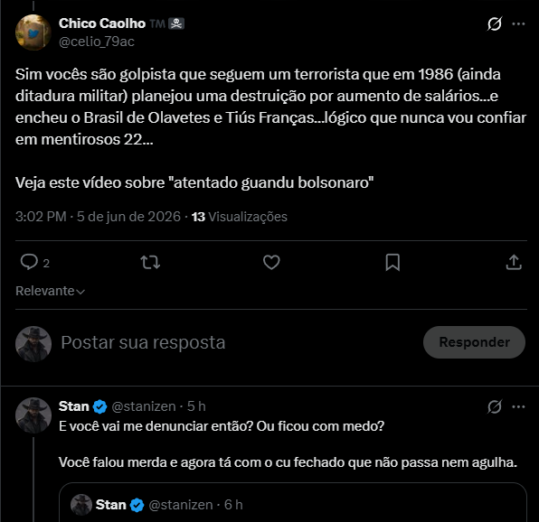 stanizen's tweet photo. @celio_79ac @JFreiress_ @XBR Você está me acusando de ser golpista sem ter provas.

Vai me denunciar? https://t.co/fSIFFuGZzn
