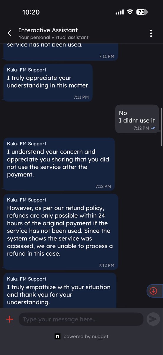 _Navneetg_'s tweet photo. What an idiotic #ai that @_KukuTVOfficial has employed for customer support. I have been trying to explain it to it, and yet, it doesn’t understand, it doesnt listen, it doesnt transfer to an agent ever
This is ridiculous. How can you employ such a #nonsense shite https://t.co/U6Rsd9UEnK