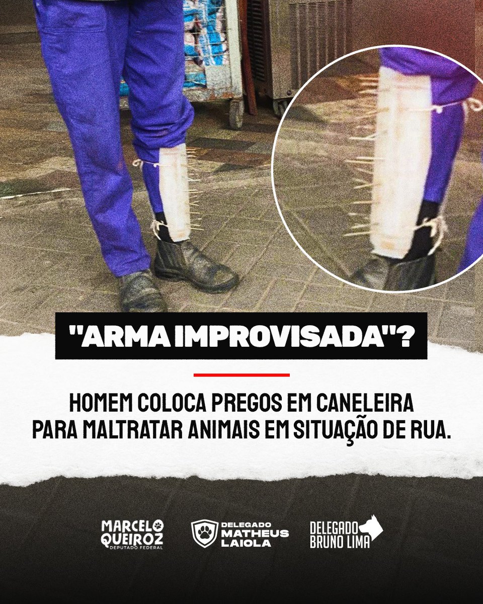 MatheusLaiola's tweet photo. Recebemos denúncias de que um morador de Belford Roxo (RJ) estaria utilizando uma caneleira com pregos para atacar animais em situação de rua.

Um dos animais foi socorrido com ferimentos, mas felizmente recebeu atendimento e está se recuperando. https://t.co/AWjrp3wmS8