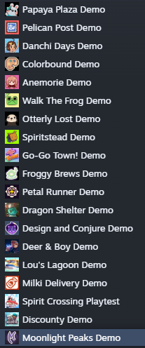 zh4rick__'s tweet photo. A mi steam le han pasado cosas en el Indie Game Showcase. No se cual probar primero. 😂 https://t.co/AKkicqB3dI