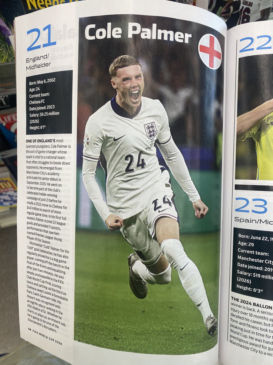 SamLawson_13's tweet photo. This magazine was titled “The 100 Best Players at the 2026 World Cup” 😂😂😂 https://t.co/Qx5uFC1Bsx