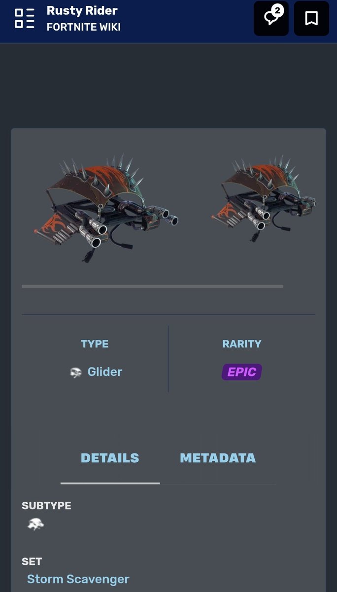 PoisonToga's tweet photo. @EpicTofuChris Can y'all bring back the rust rider glider please? https://t.co/JaPRElSWFT