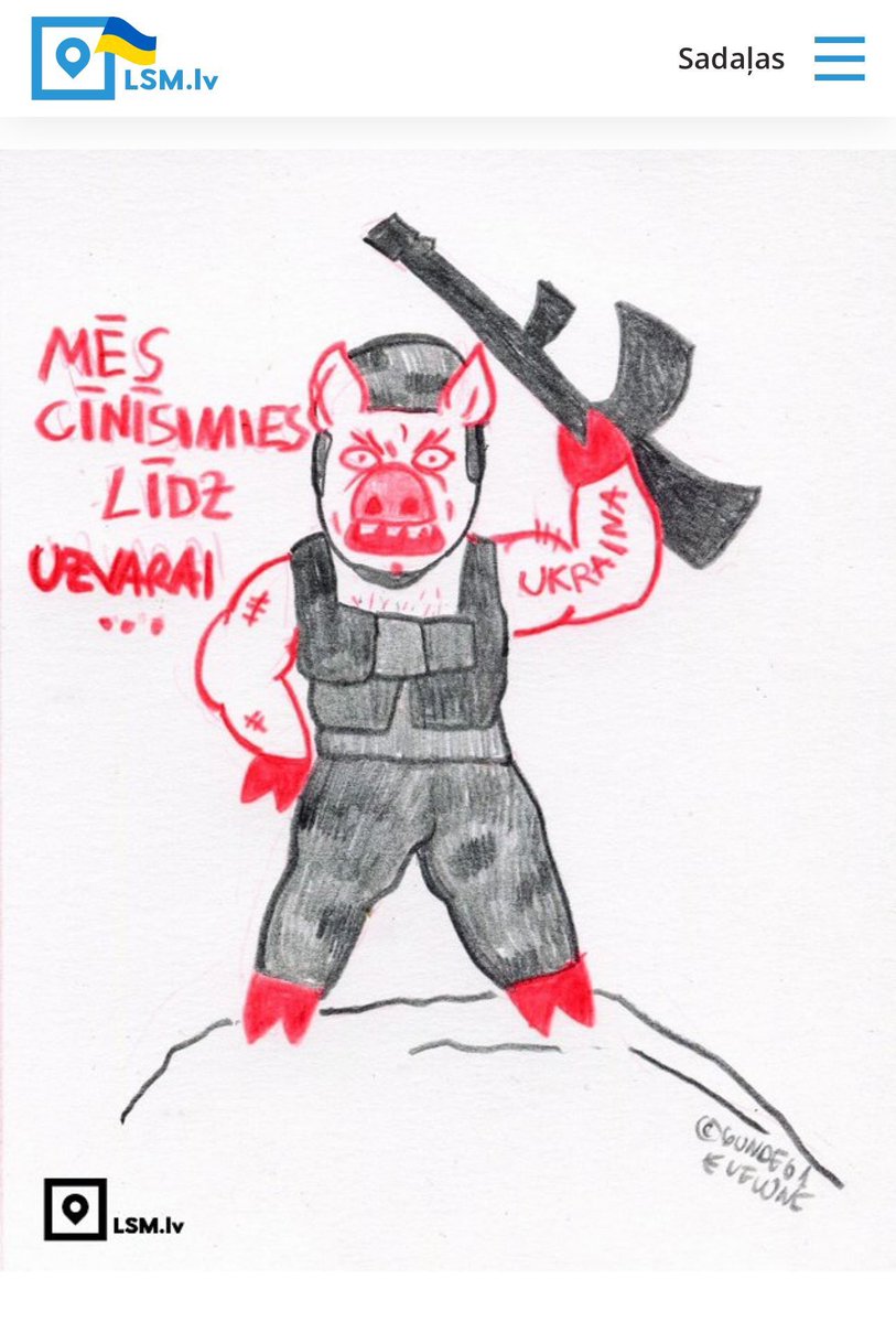 r_freidenfelds's tweet photo. LSM identitāti tā patiesi parādīja nevis tās logo, bet gan “Cūku Komikss”, atspoguļojot ukraiņus kā cūkas un vēlāk vēl aizstāvot šīs publikācijas pareizumu. https://t.co/N4vrm6jxnx