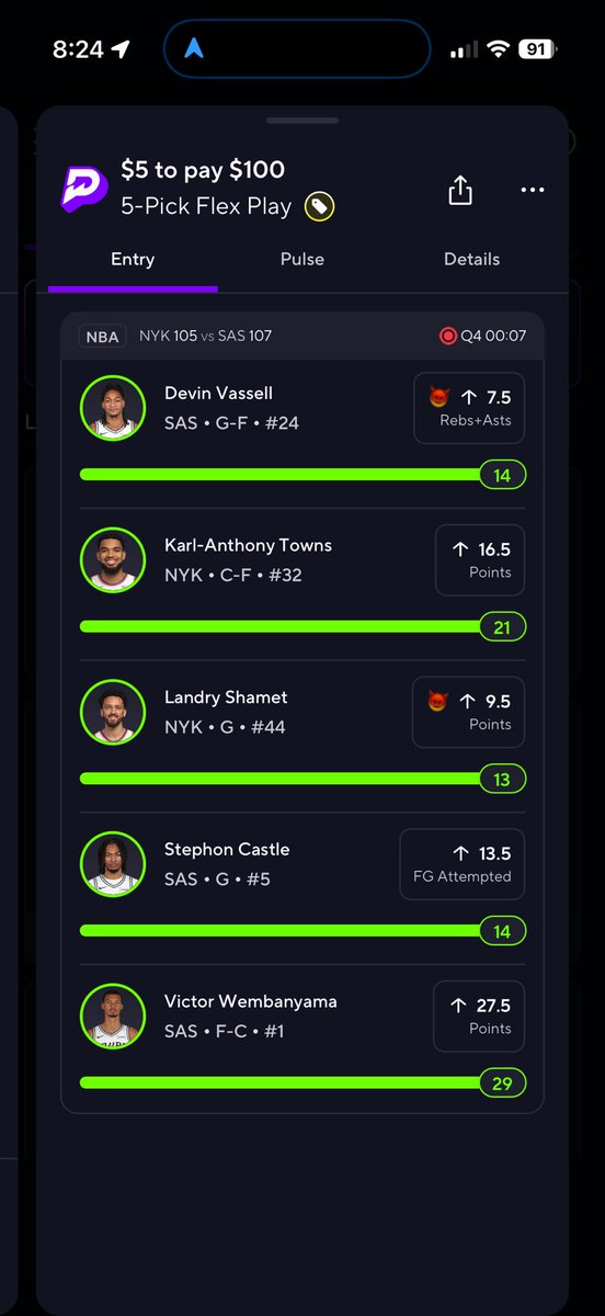 Purpz510's tweet photo. @FollowOfficial @PrizePicks Did u have to play they community play to get this and they made my flex at 5 max smh I went 5/5 https://t.co/P3kFmp7doy