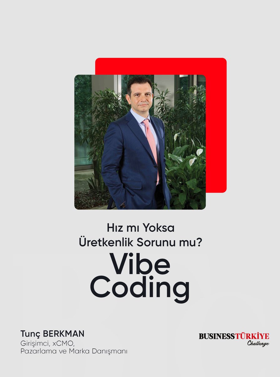 BusinessTrCom's tweet photo. Yazılım geliştirmede önemli bir hız ve erişilebilirlik avantajı sunan Vibe Coding’i değerlendiren Tunç Berkman, “Hız mı Yokse Üretkenlik Sorunu mu? VIBE CODING” yazısı ile Business Türkiye’de.

Business Türkiye’ye, https://t.co/zxGBerzCWw ve tüm bayilerden ulaşabilirsiniz. https://t.co/4Jil0qW8w5