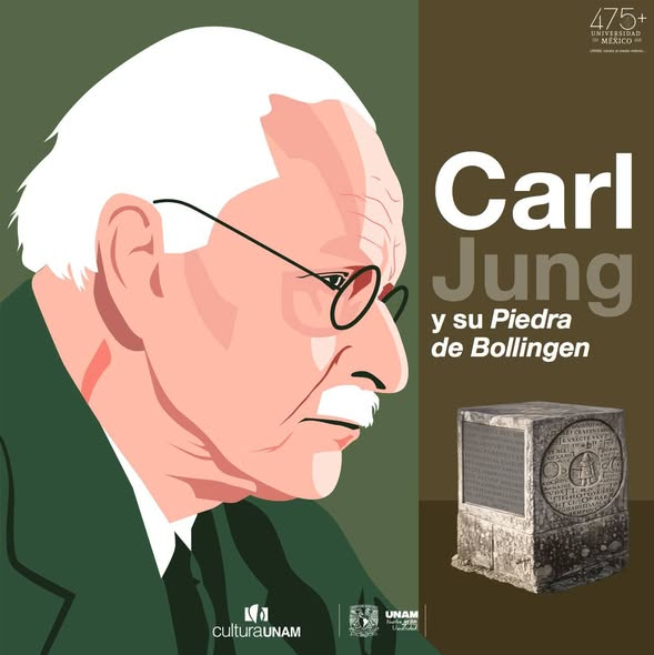 CulturaUNAM's tweet photo. 🪨En 1950, Carl Jung talló una piedra cúbica en Bollingen como síntesis de las ideas que marcaron su obra. Los símbolos e inscripciones de este monumento revelan un verdadero mapa material de la psique y sus misterios. A 65 años de su muerte, te contamos su historia. 👇

#psicología #sicología