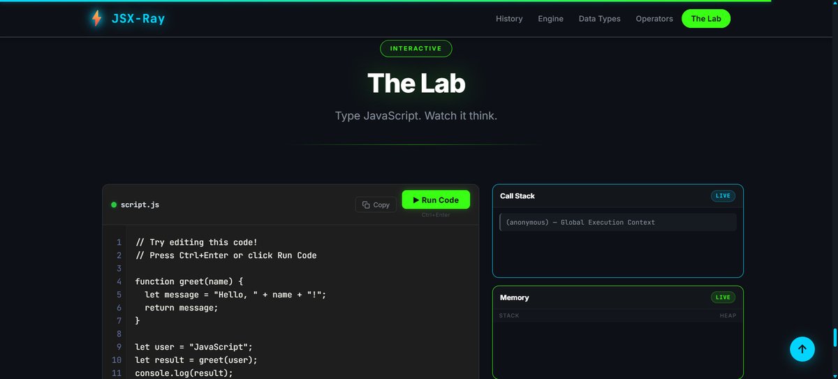 I built JSX-Ray in 1 day — a visual JavaScript learning platform that ...