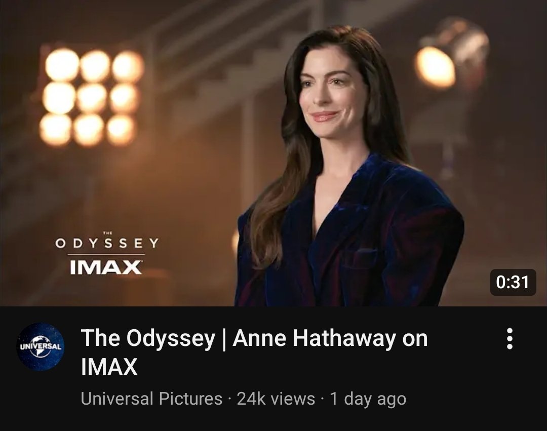 KrishnaDasFB's tweet photo. Anne Hathaway on IMAX.

Yes Ma'am. Whatever you say. YESSS 🛐❤️

#annehathaway #Odyssey #imax #TheOdyssey https://t.co/pcidO7VEcz