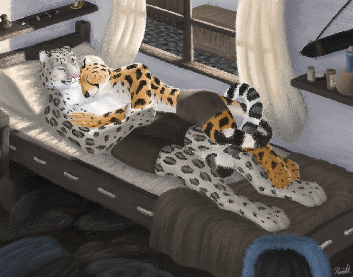 RoidhFox's tweet photo. Ephen and Ferin enjoy each other's company in the morning in Natriol.

I've wanted to give digital painting a try again and decided this would be a good piece to do it on. I am rather pleased with the result and hope I can do more pieces like this in the future. https://t.co/BryvNzdMI8