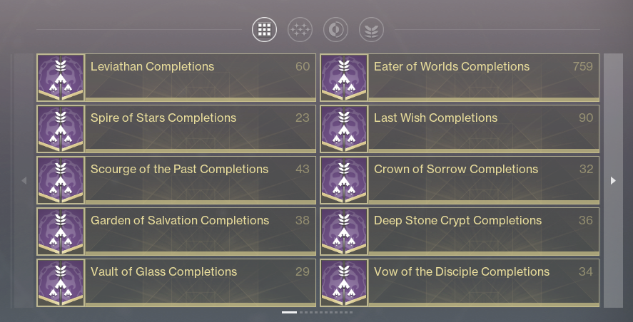 ulmtra_'s tweet photo. hi @DestinyTheGame and @A_dmg04 

is there any possible way that normal and prestige runs can be put together on the same emblem tracker?  i've always wanted my eater of worlds clears to be at 777, just like my raid report 

pretty please 🥹 https://t.co/1xqNfsJNVf