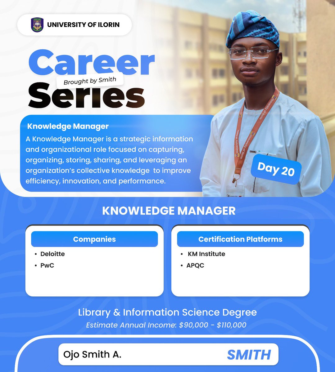 JustSmith_099's tweet photo. Day 20✅

#CareerSeries #StayFlyWithSmith #TechCareers #UniversityOfIlorin https://t.co/RsLI62KHFf