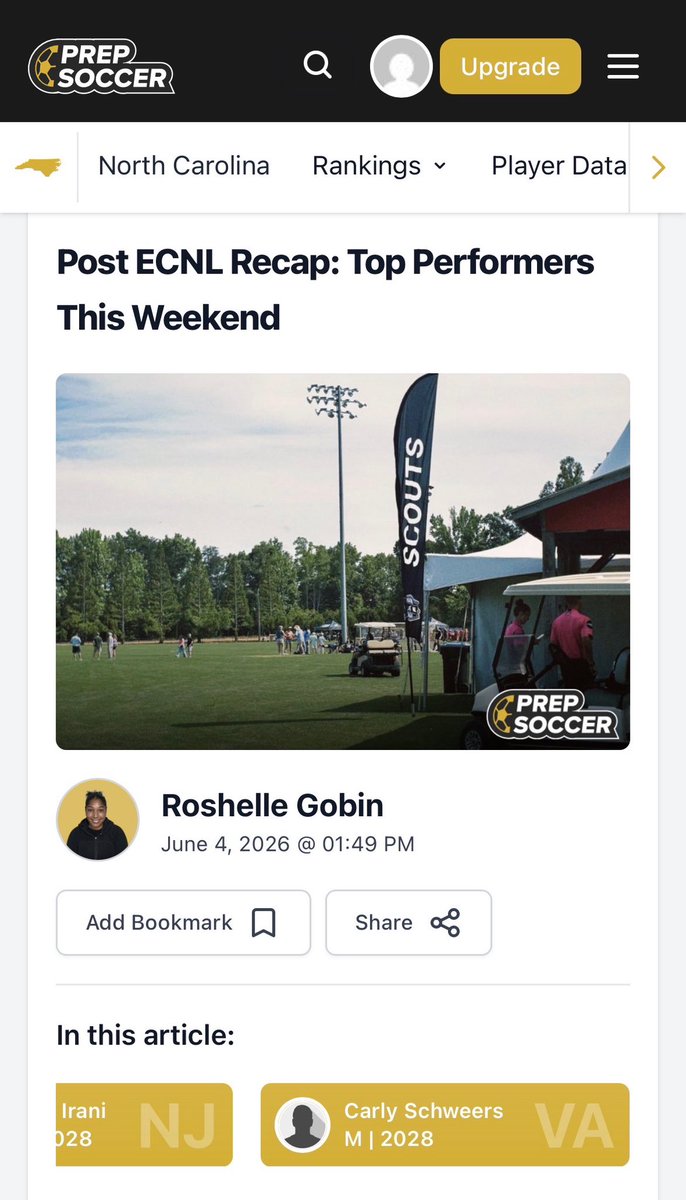 carlyschweers09's tweet photo. Thank you so much @PrepSoccer for highlighting me as a top performer at ECNL North Carolina. 

@ImYouthSoccer @ImCollegeSoccer @ECNLMidNorth @gatorjack72 @DMVSoccer96 https://t.co/kcgZZORPFw