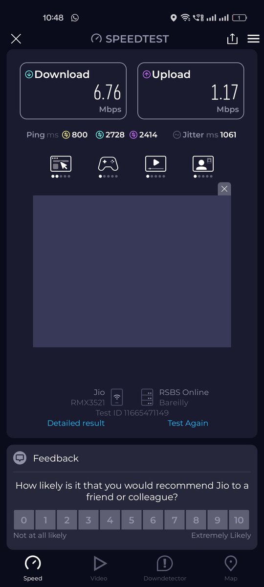 ARIF2204's tweet photo. @JioCare  @raghav_chadha @pib_comm @JM_Scindia The speed I get with @JIOAIRFIBERIN. Continuously complaining since 4th April, but didn't get a proper solution. https://t.co/qL2Q0CvXkZ