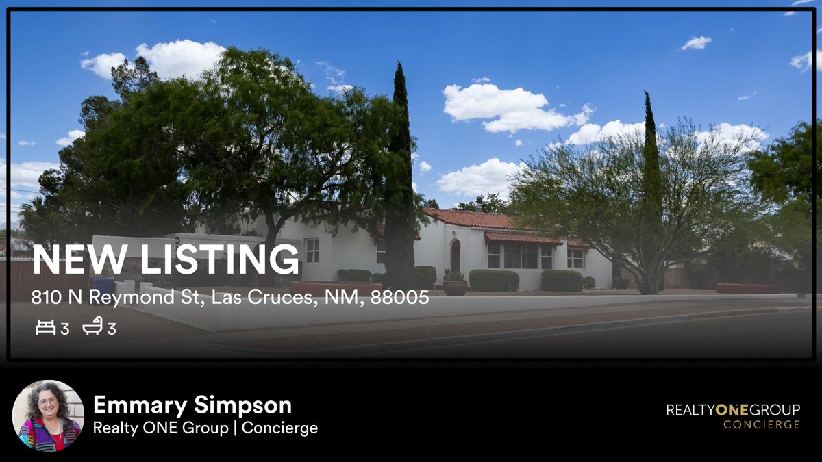 ROGConcierge's tweet photo. 🛌 3 🛀 3
📍 810 N Reymond St, Las Cruces, NM, 88005

Our agent’s latest listing on RateMyAgent
NM 52048
https://t.co/eswxnLsHqH

...
#realestate #Realty_ONE_Group_Concierge__Albuquerque O: 505–318–1111 https://t.co/ObPvwzEDT6