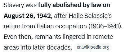 Eta_Miraklo's tweet photo. @magattew Slavery didn't officially end in Ethiopia until 1942. https://t.co/b2Y0Re7dMI