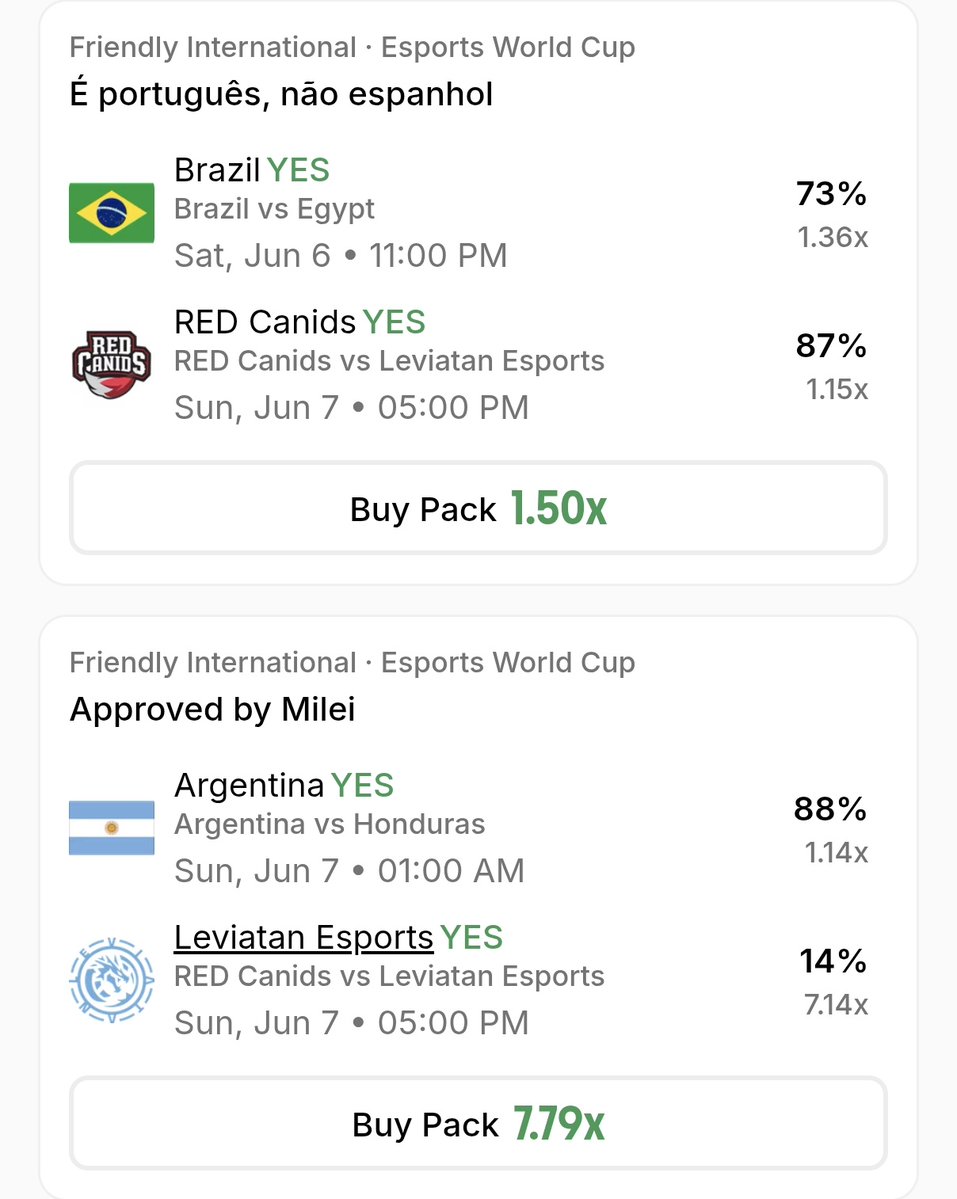 lilbratel3na's tweet photo. You can't mention Prediction Market without LIMITLESS 

@trylimitless is back with a new alpha, called Limitless packs 

With Packs, you can now trade multiple football and eSports smarter with bigger returns 

Honestly, there's no place I'd rather be right now if not on limitless.