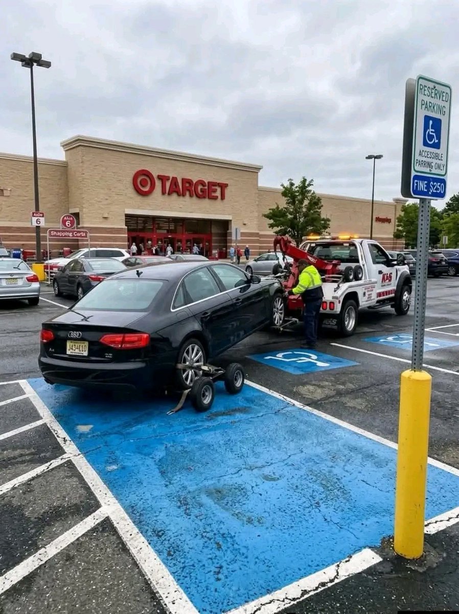 Avabelly__'s tweet photo. I ran into Target for just a few minutes and came back to find my car being towed from a disabled parking spot.

No warning. No ticket. Just straight to a tow truck and a very expensive afternoon.

Everything escalated way faster than I ever expected.

Be honest... should there be a warning first, or is towing immediately fair?