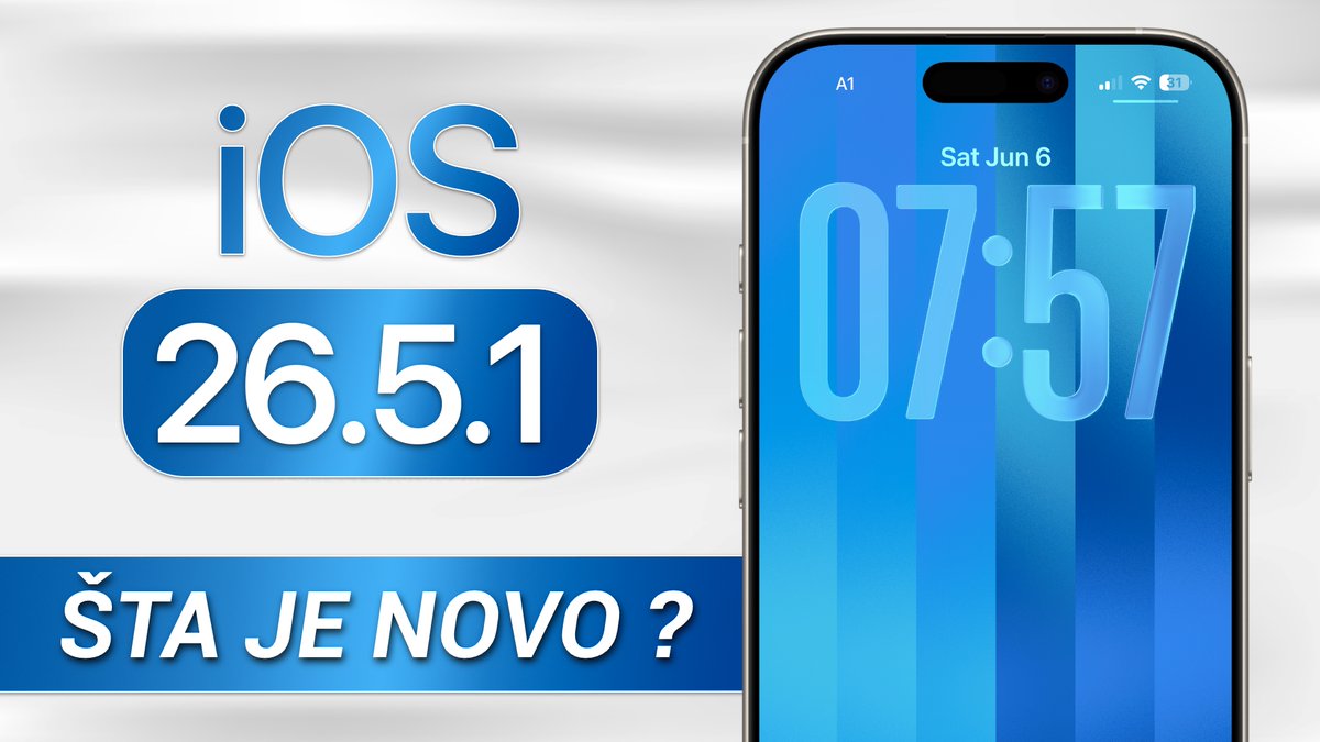 AppleBalkan's tweet photo. 🚨📲 Svega nekoliko dana uoči konferencije WWDC26 i predstavljanja nove generacije operativnih sistema, Apple je izbacio zakrpu iOS 26.5.1 koja otklanja jedan ozbiljan problem i dostupna je samo za odredjene modele ⬇️

🎞 https://t.co/FDpsIrhMAi

#iphone #balkanapplepro #ios2651 https://t.co/Qzr3eykEOM