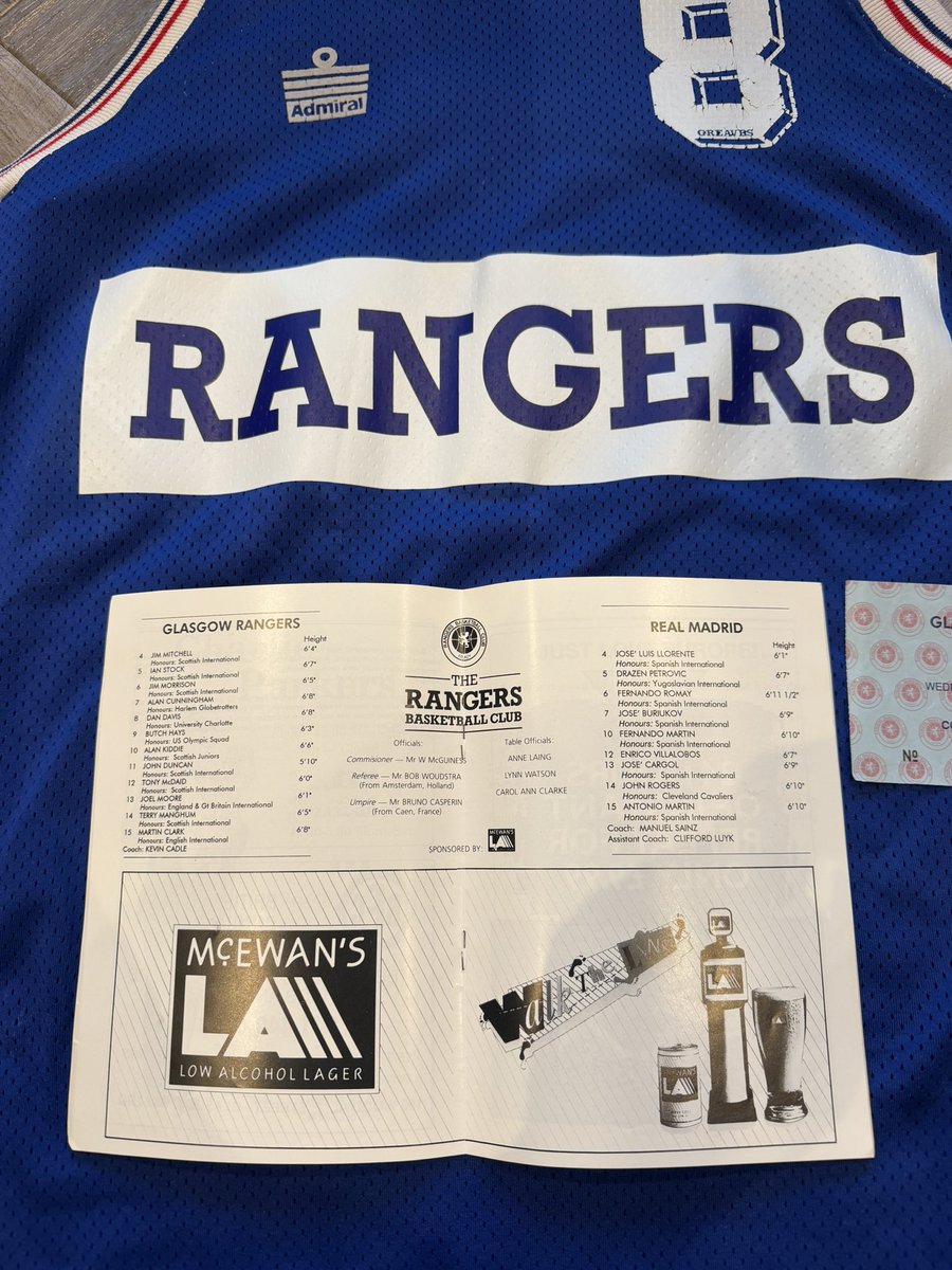 gerscollection's tweet photo. Glasgow rangers vs Real Madrid basketball team 1988. https://t.co/q0wKjfjhkY